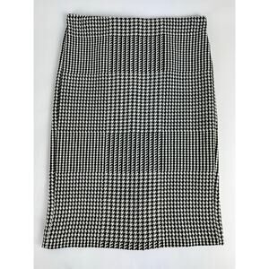 Ann Taylor Size 8 Petite Houndstooth MIdi Pencil Skirt Classic Christmas Winter
